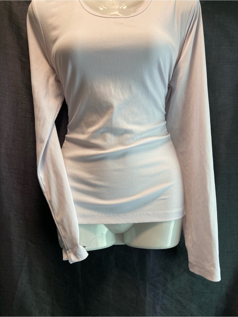 Rebel Sugar White Ribbed Fitted Long Sleeve Top XL Y2K